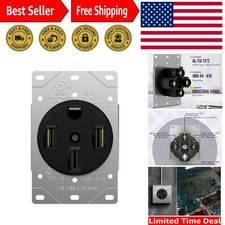 High-Quality 50 Amp 125/250V Outlet for Electric Vehicles & Appliances - Black