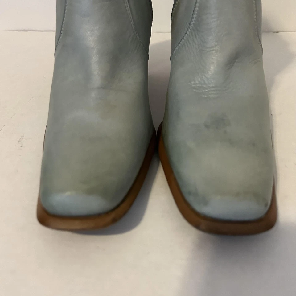 Durango Boots Womens Size 7 Light Blue Leather Ankle Booties Chain Heels R05590 - Image 4 of 4