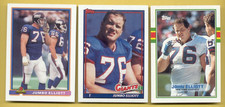 1989-1991 Topps Bowman JOHN JUMBO ELLIOTT New York Giants 3-Card Lot Rookie RC