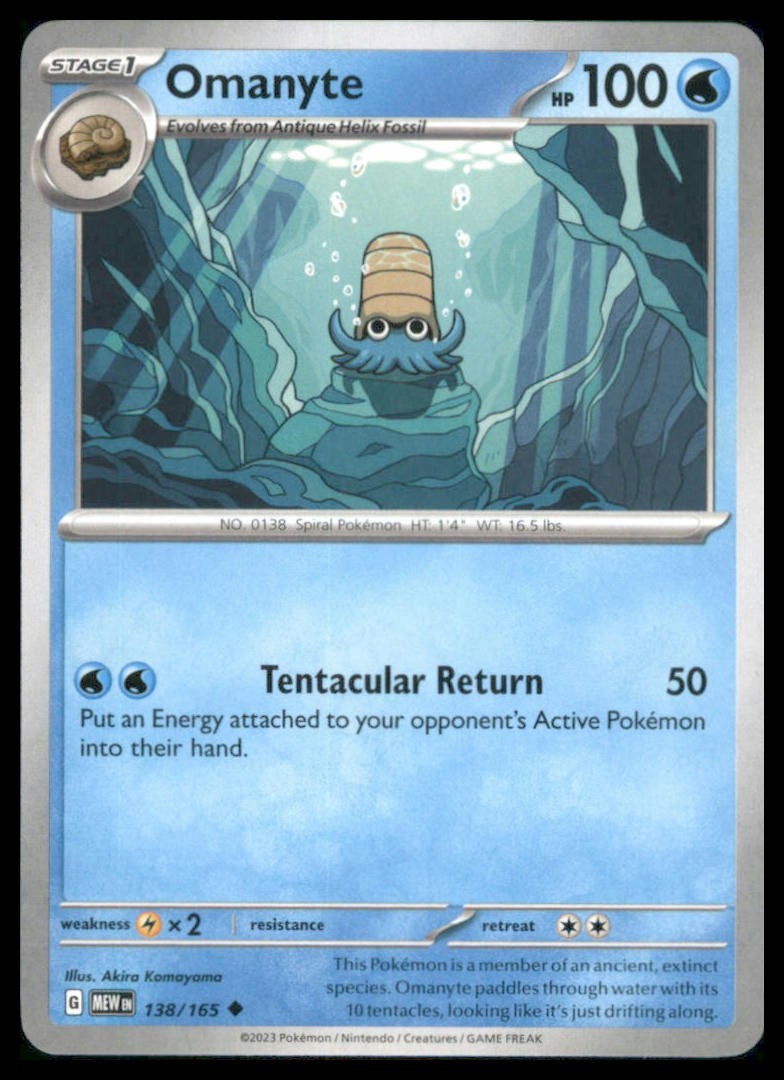 Omanyte - Uncommon SV: Scarlet & Violet 151 138/165 NM