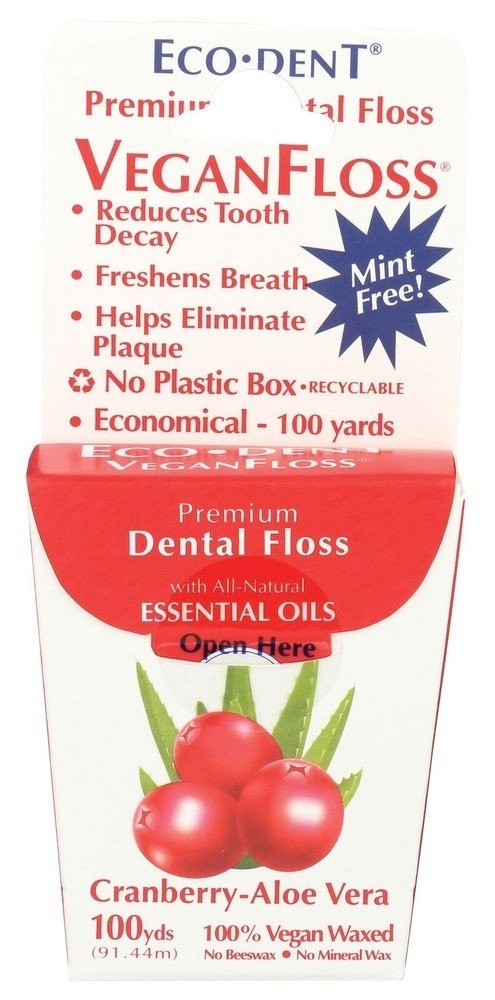 Eco-Dent VeganFloss Зубная нить премиум-класса Cranberry Aloe 100 Yards Floss 2090₽