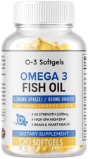 Omega 3 Fish Oil - 2500MG 120 Softgels 40 Serv - 5x Strength USA MADE