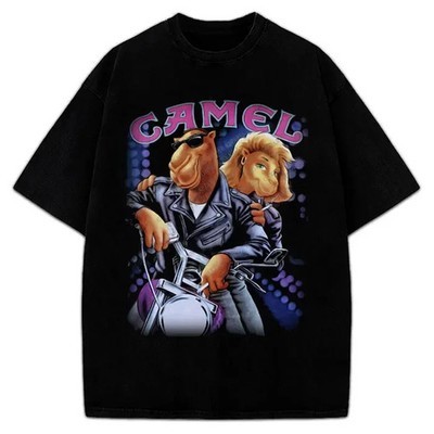 Joe Camel Cigarettes Vintage 90s Bootleg Biker Retro Graphic Tee T-Shirt Men