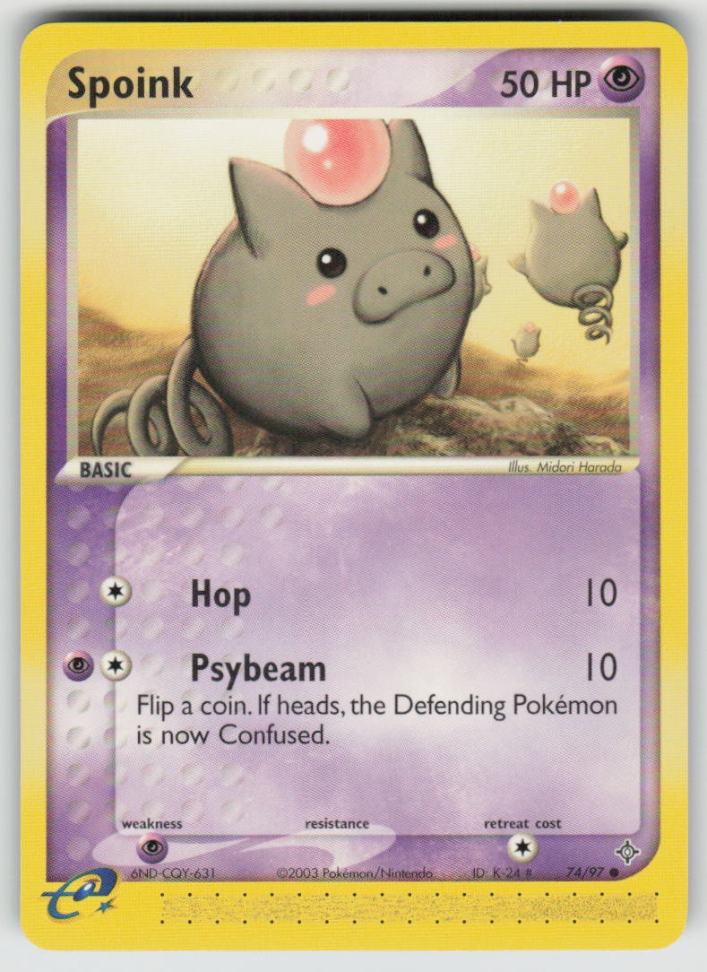 Spoink 74/97 Common Dragon Pokemon Lightly Played