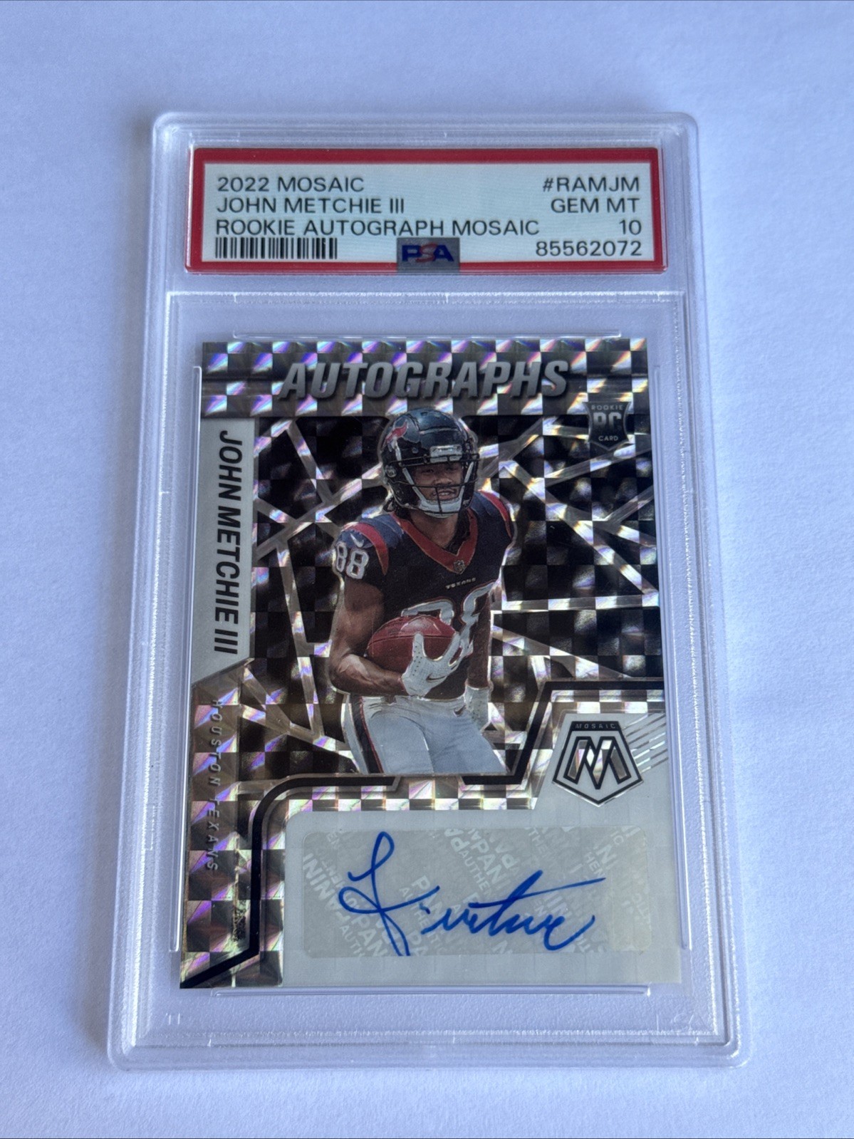 2022 Mosaic John Metchie III Rookie Auto Rookie RC #RAM-JM Texans PSA 10