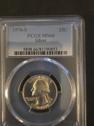 1976 S Silver Quarter PCGS MS66