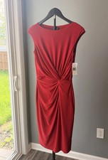 Lauren Ralph Lauren Ruched Sheath Dress Sleeveless 6 Wedding Date Night Holiday