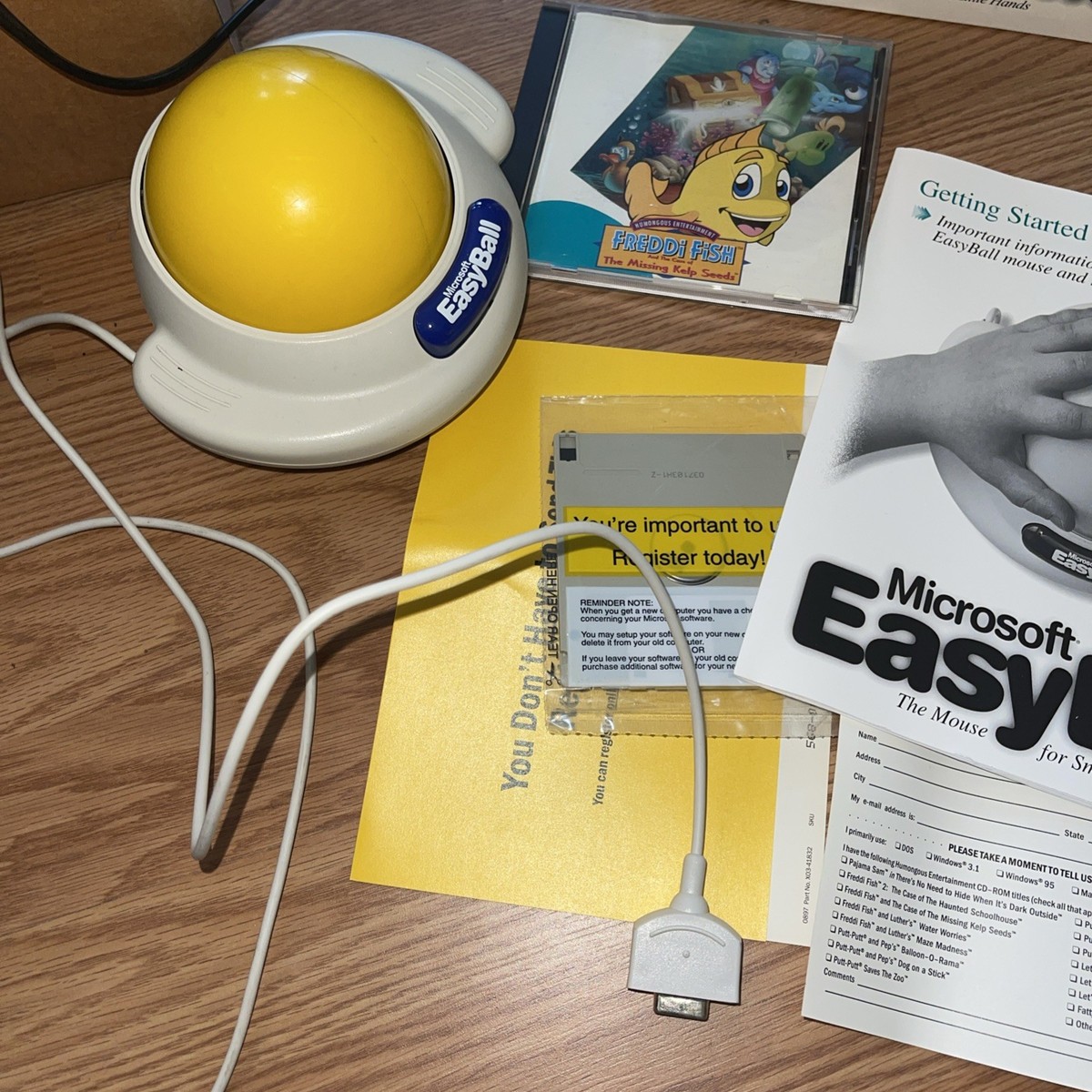 Microsoft Easyball Vintage Children's Navigation Trackball PC