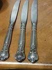 3 Gorham Chantilly Sterling Silver Dinner Place Setting Knives 9 1/8" - No Mono