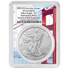 2021 (S) $1 1-oz American Silver Eagle PCGS MS70 Emergency Issue FDOI Golden