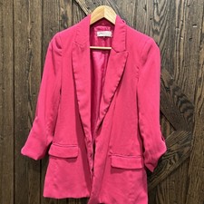 Hot Pink Philosophy Blazer Jacket Tag On Shoulder Pad Sz LLoose Fit