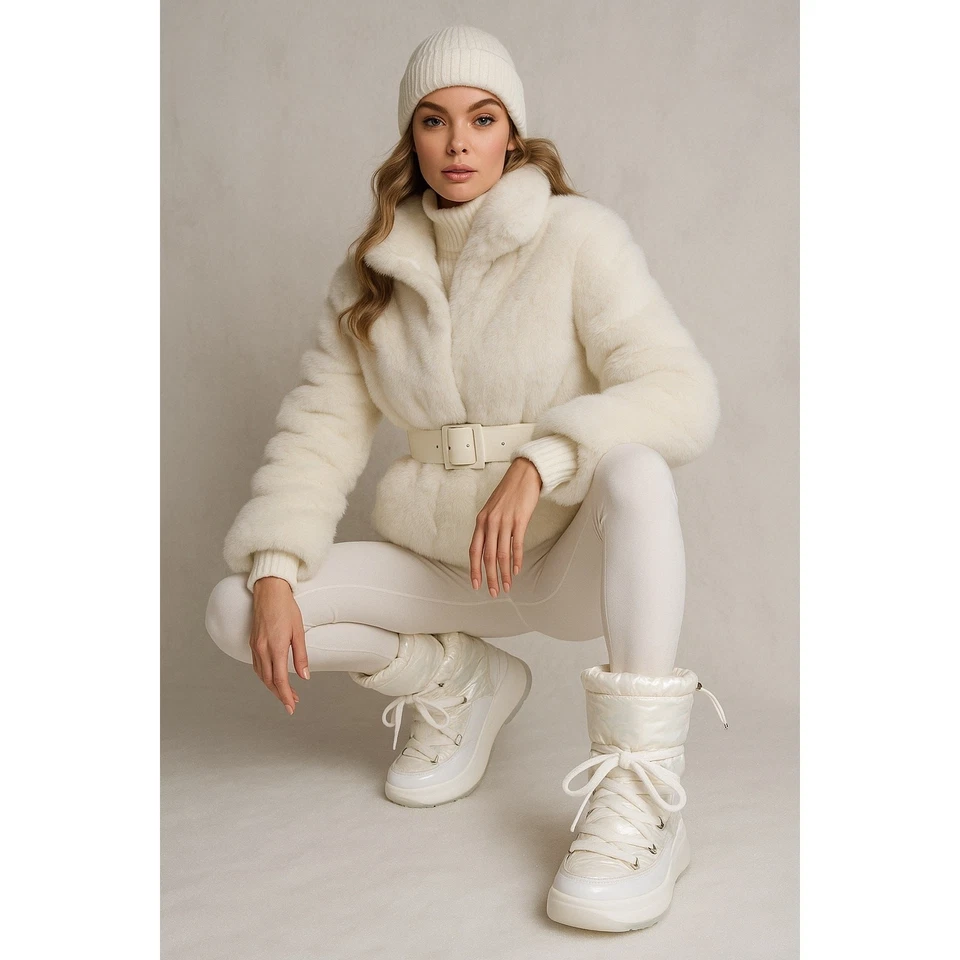 Moncler дизайнер Insolux вниз переливающийся снег ботинки белый пухлый 37,5 размер 6,5 - Изображение 2 из 4