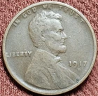 1917 D Lincoln Wheat Cent 1C Copper Coin VF