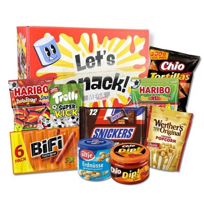 Mega Snackbox Herzhaft Süß mit Fruchtgummi und Knabberei 1432g
