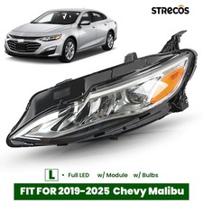 Full Led Headlight For 2019-2025 Chevy Malibu Left Driver Side W/ Bulb W/ Module