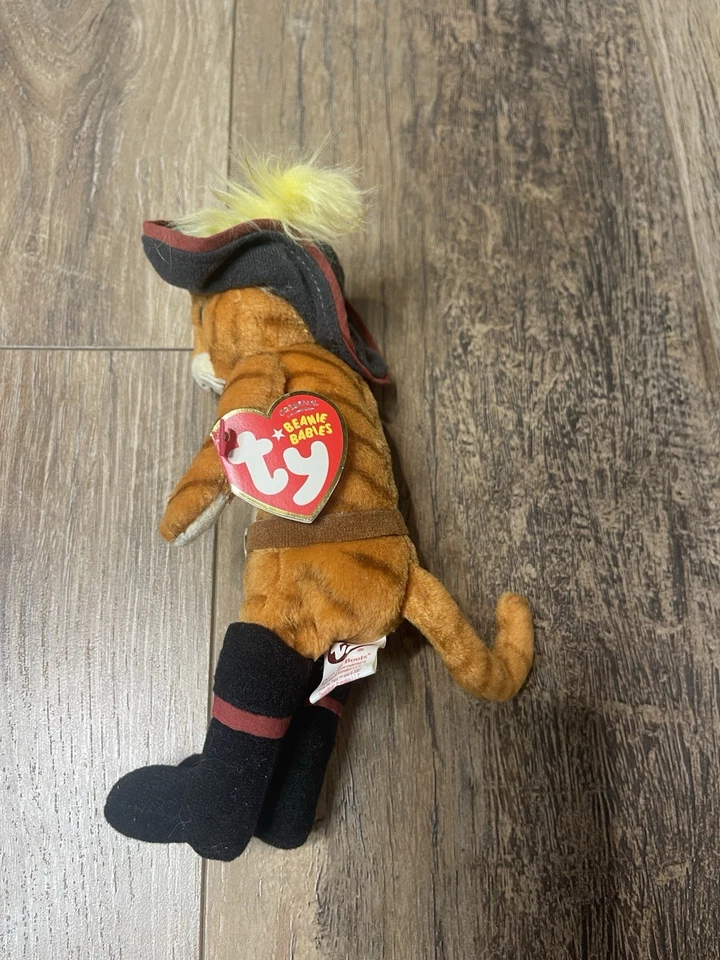 Ty Beanie Babies Gato con Botas Shrek the Third Peluche 8 Pulgadas Gato 2007 Foto 3 de 4