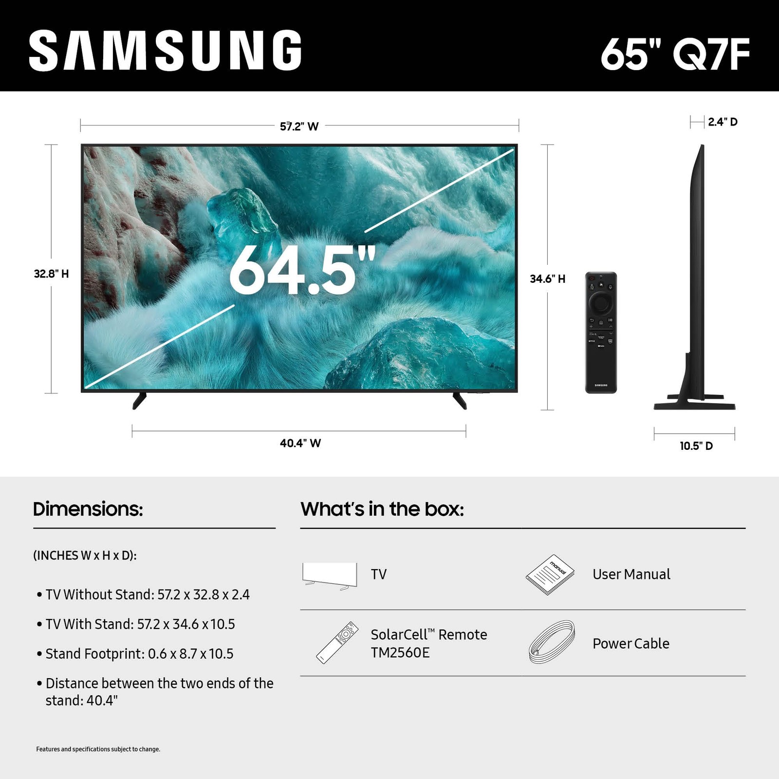 Samsung 65-Inch Class QLED Q7F Series Vision AI Smart TV (2025 Model. 65Q7F)