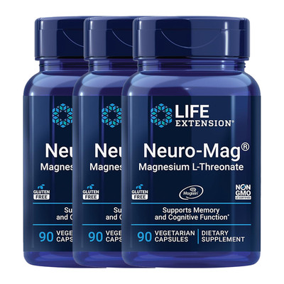3 PACK Neuro-Mag Magnesium L-Threonate from 2000 mg Magtein - Life Extension US
