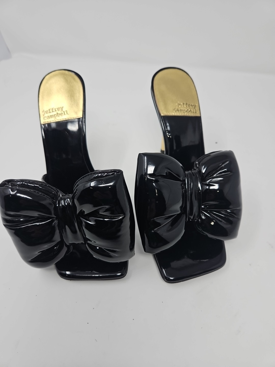 Jeffrey Campbell Bow-down High Heels, Black Patent Leather, Size 6.5