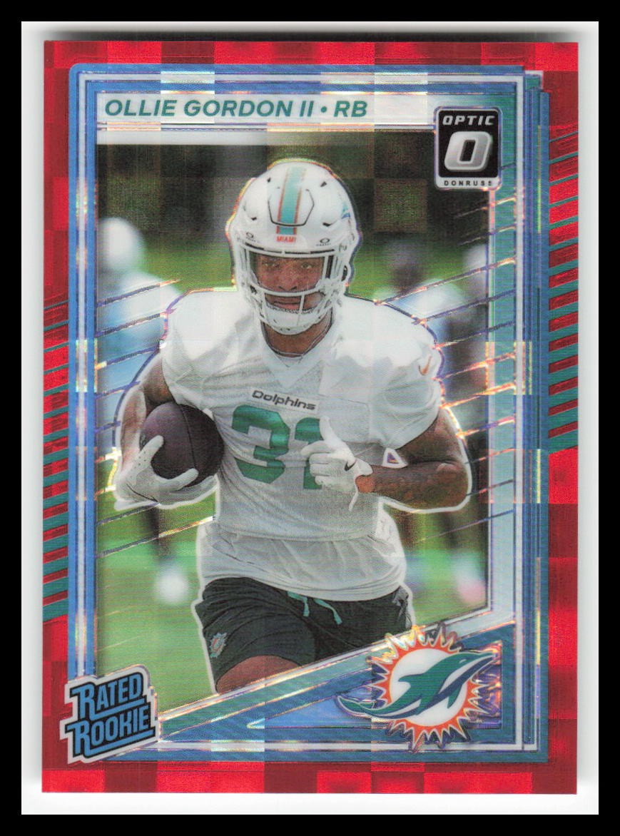 2025 Donruss Optic Rated Rookies Preview Red Pandora #394 Ollie Gordon II