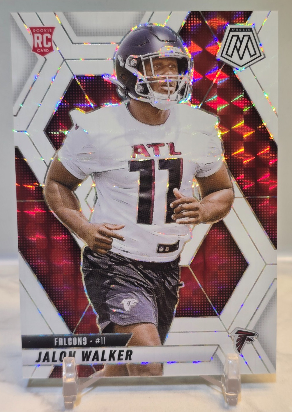 JALON WALKER ROOKIE 2025 Panini Mosaic Football RC Falcons #377 WHITE PRIZM /25