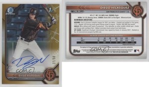 2022 Bowman Chrome Prospect Gold Refractor /50 Diego Velasquez #CPA-DV Auto