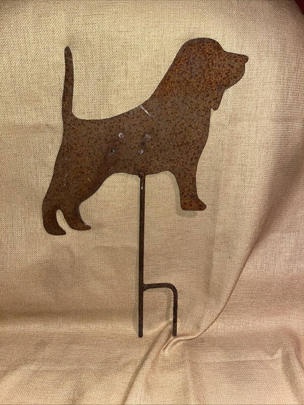 Handmade Dog Metal Garden Stake Rustic Silhouette Yard Art Lawn Outdoor Decor 17