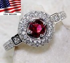 1CT Heat Treated Rubellite Tourmaline 925 Solid Sterling Silver Ring Sz 8 &6-2 — photo 1