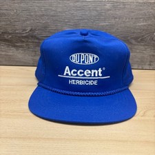 Vintage DuPont Accent Herbicide Hat Cap Snap Back Blue Rope Agriculture Farm