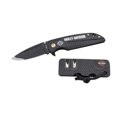 Tec X Harley Davidson Tin Knife & Sharpener Collectible Tin Gift