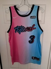 Nike Men's Large 48 Miami Heat Dwayne Wade 3 Vice City Edition Jersey