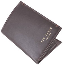 Image of Ted Baker Mens Zackory Leather Card Holder Wallet - Chocolate Brown