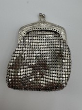 Vintage 4  MESH CHAINMAIL COIN PURSE SILVER TONE