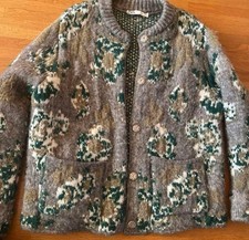 ZARA flower knit cardigan floral pattern