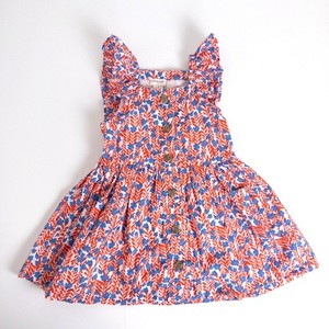 Crewcuts Factory J.Crew Floral Dress Kids 2 Red Blue Flutter Sleeve Button Front