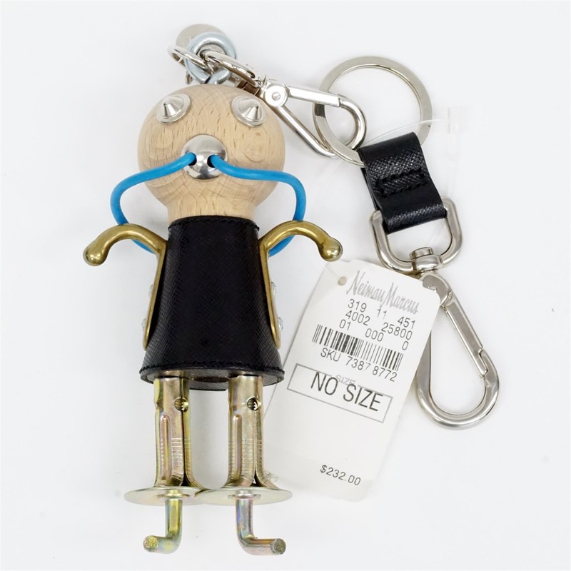 PRADA Saffiano Robot Keychain Charm with Box E9616 A4