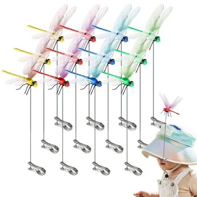 12Pcs Dragonfly Clips, 3D Simulation Hat Clip, Garden Decor for Outdoor Use