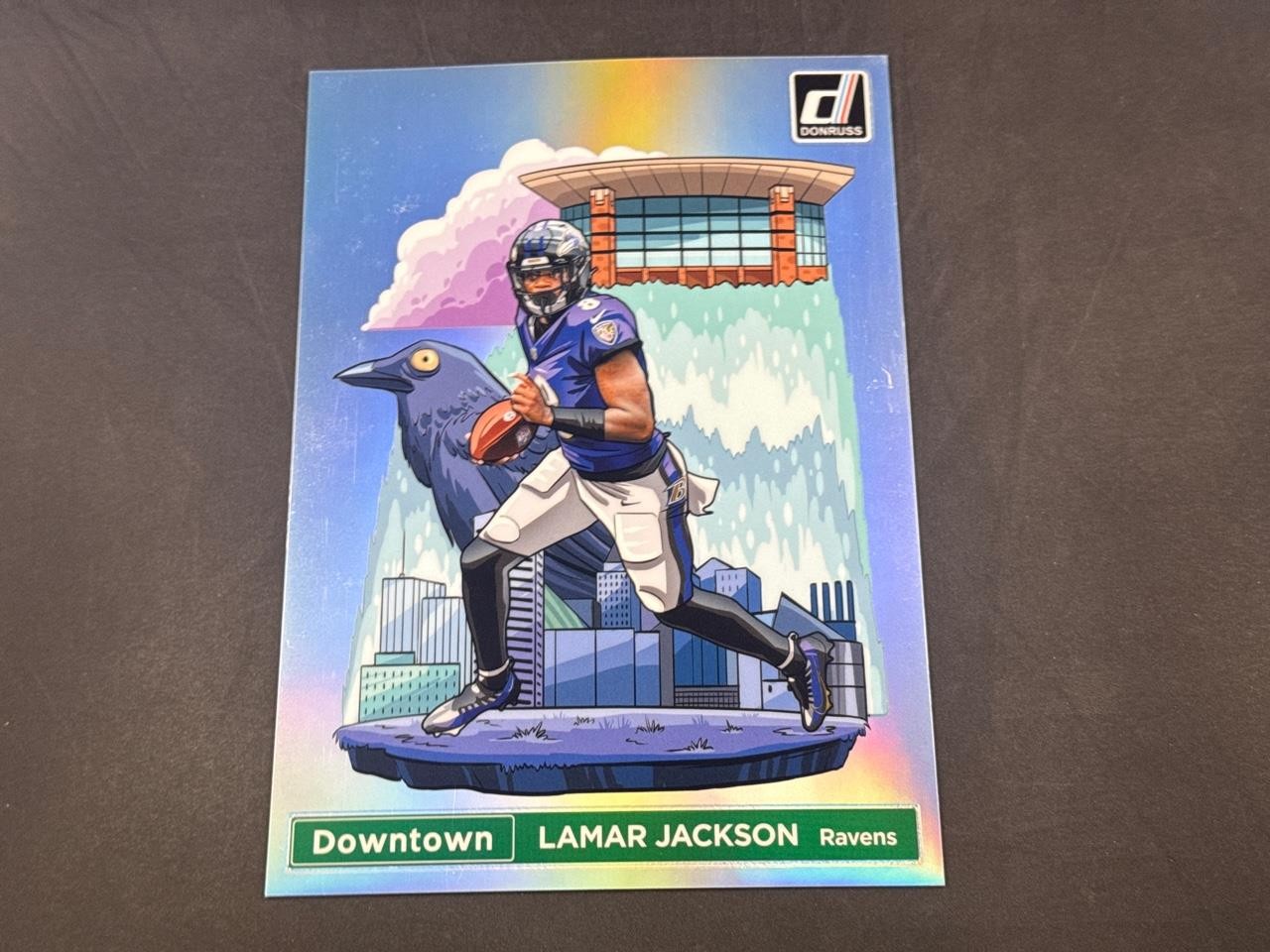 2024 PANINI DONRUSS FOOTBALL LAMAR JACKSON #1 OVERSIZED JUMBO DOWNTOWN SP RAVENS