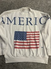 Vintage 90s USA American Flag Sweatshirt Size Medium