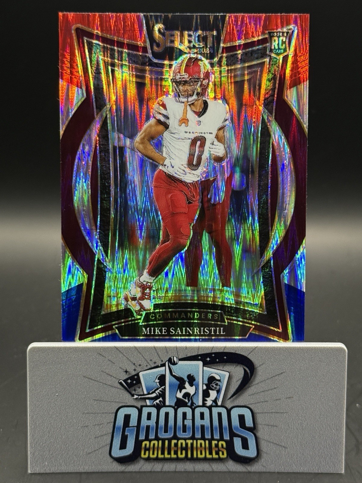 2024 Panini Select - Concourse Mike Sainristil #76 Red & Blue Prizm Shock