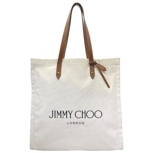 JIMMY CHOO Jimmy Choo Tote Bag Handbag Handheld Shoulder Logo Canas leather
