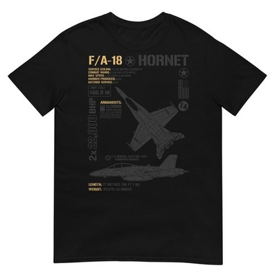 FA-18 Hornet Anatomy F-18 Fighter Jet Military Airplanes T-Shirt