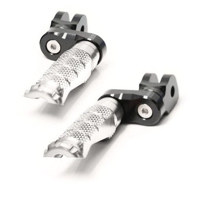 Silver MCCP 25mm Adjustable Front Footpegs For Aprilia RSV 1000 R Mille 03-08 07