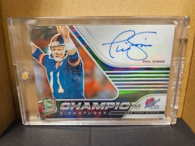 2021 Panini Spectra Champion Signatures Neon Prizm 2/2 Phil Simms Auto