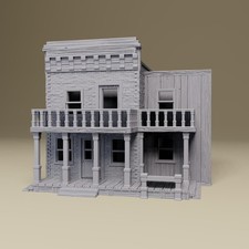 Wild West Brick-Wood House #6 | 28mm, 20mm | Old West Tabletop Wargaming Terrain