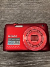 Nikon COOLPIX S4100 Touch Screen Digital Camera 14MP 5X Optical Zoom Lens Red