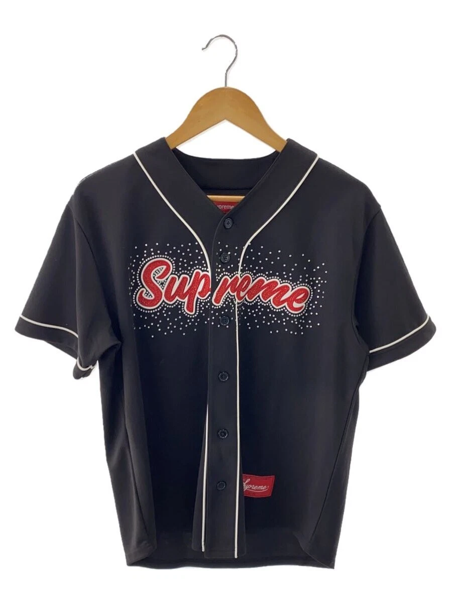 Maillot de baseball Supreme strass/chemise à manches courtes/S/polyester/noir