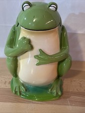 Cute Figural Green Resin Frog Toilet Bowl Brush Holder Storage Frog Figure