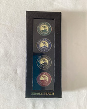 Pebble Beach Magnetic Golf Ball Marker Set, 4pc Metal Markers NEW In Box