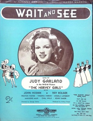 Wait And See Sheet Music The Harvey Girls Judy Garland 1946 Film Australian